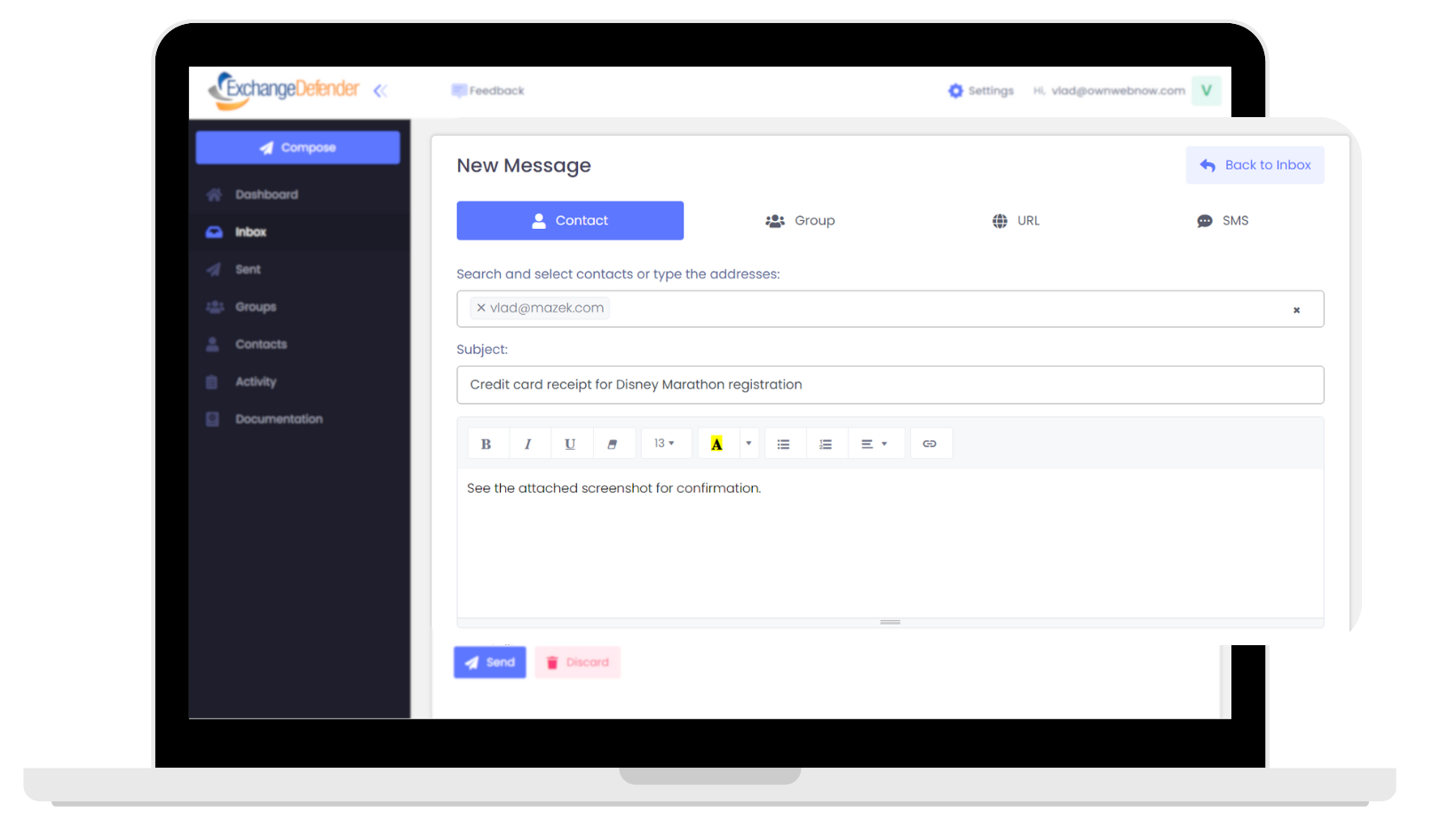 Send Encrypted Email and SMS