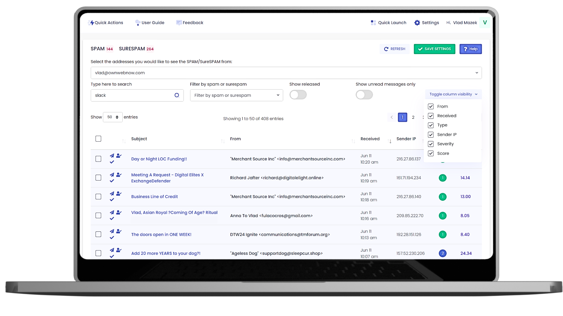 Spam and Malware Filtering